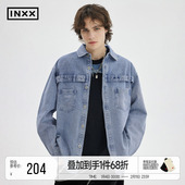 复古牛仔外套男工装 INXXStandby 美式 口袋休闲翻领夹克上衣