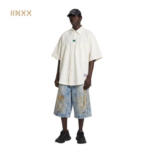 INXX水洗做旧复古牛仔短裤