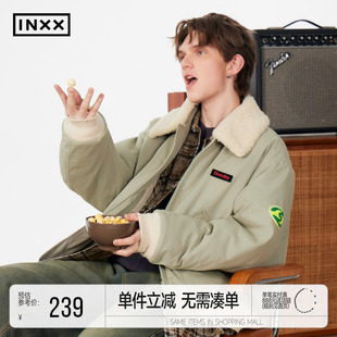INXXStandby 工装感大口袋棉服男可拆卸毛领夹克外套休闲棉衣