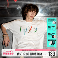 沈月同款 INXX折纸便签纯棉T恤2026夏季新款短袖男女休闲宽松上衣