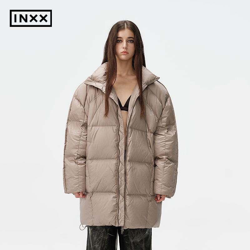 INXX时尚休闲立领鸭绒羽绒服舒适保暖宽松外套纯色情侣款