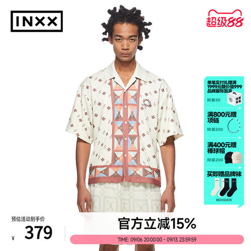 INXX个性印花男女同款短袖衬衣