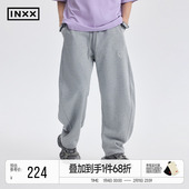 简约美式 卫裤 男宽松镰刀裤 INXXAPYD 运动休闲直筒针织长裤 女
