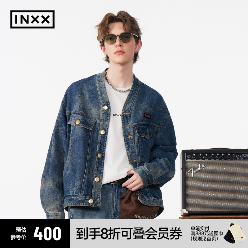 INXXStandby 个性时尚牛仔外套男复古水洗设计感廓形夹克潮牌