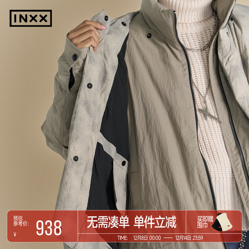 INXX美式休闲马甲拼接两件套羽绒服潮流加厚保暖外套男女