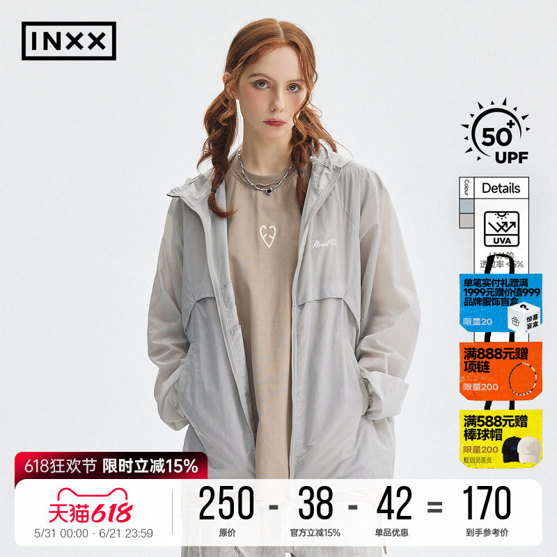 INXXAPYD 头颈面一体连帽防晒服2026夏轻薄防紫外线外套男女同款