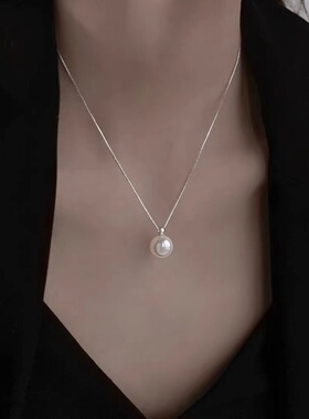 珍珠项链925纯银锁骨链