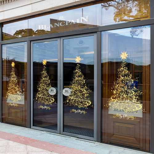 圣诞节静电贴装饰橱窗玻璃门贴纸