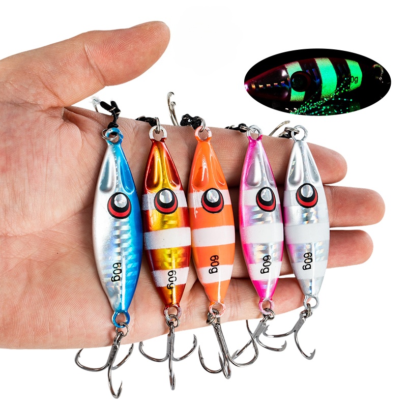 路亚铁板夜光铁板日式飘落慢摇路亚饵远投鲅鱼鳜鱼鲈鱼淡海水通杀