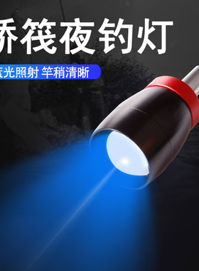 新款钓鱼灯桥筏夜钓灯蓝光灯筏钓竿稍灯变焦钓鱼灯头饵灯钓鱼用品