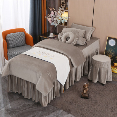 若比邻纯色新款美容方头美容床罩