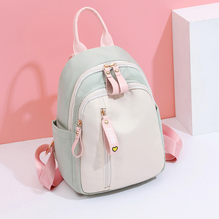 牛津布双肩包女2023新款韩版潮可爱百搭书包帆布小背包旅行包包