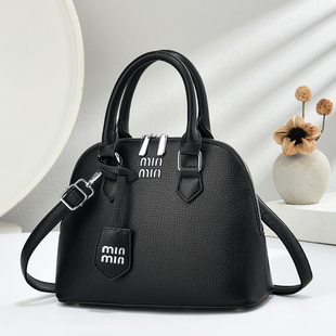 时尚百搭手提包女大容量单肩斜挎包高级感小众设计黑色2025新款