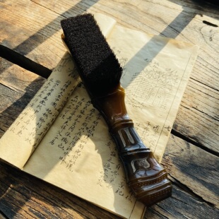 手工缝线一级鬃毛文玩马鬃刷橄榄核包浆上色专用