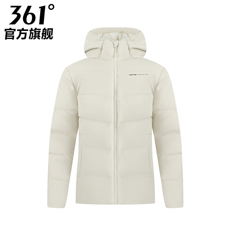 361运动棉服男士2026冬季新款保暖轻便羽绒服防风连帽休闲外套男