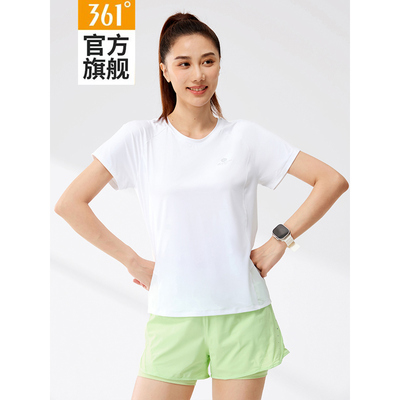 361度女短袖吸湿透气薄款运动T恤