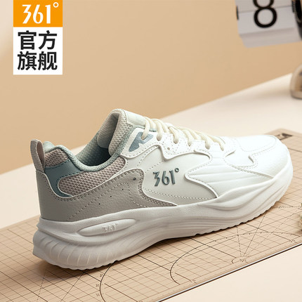 361女鞋运动鞋2026新款春秋皮面保暖女士休闲鞋子轻便减震跑步鞋