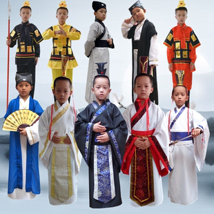 儿童古装男唐宋八大家李白杜甫白居易苏轼李清照诗人国学演出汉服