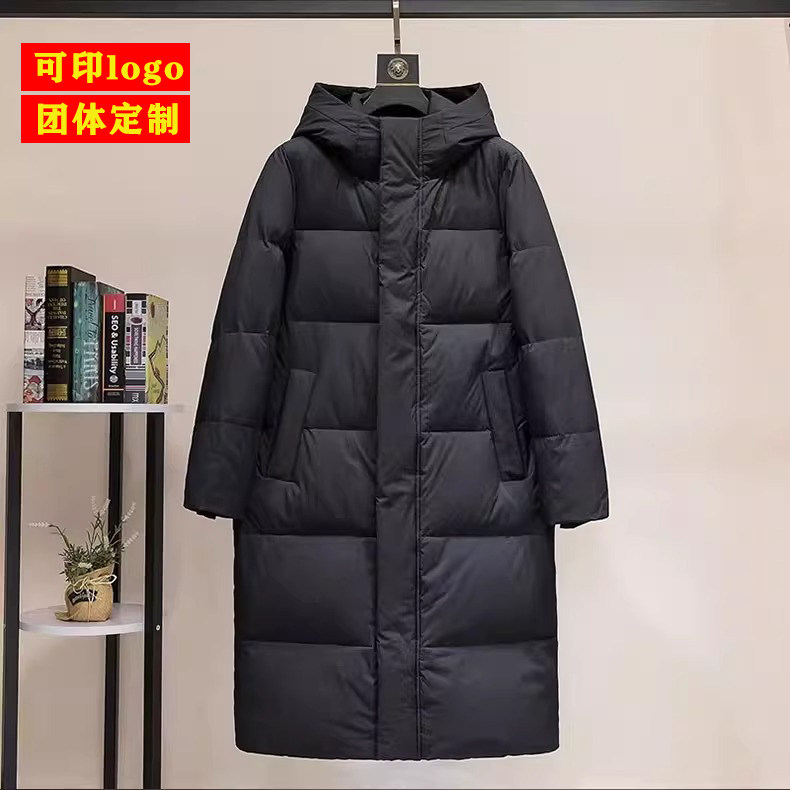 品牌反季清仓长款羽绒服男女加厚白鸭绒过膝宽松大码中戏外套情侣
