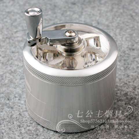 手摇四层碎烟器/磨烟器/研烟器/磨烟丝器银红黑三色精美礼品