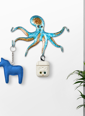 TOOARTS章鱼挂钩 铁艺挂钩 手工艺品 6个挂钩 饰品 墙面装饰