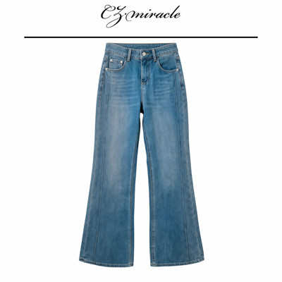 【长腿秘籍】“新昌景品牌牛仔”/高弹力微喇裤牛仔裤JZ-2833c