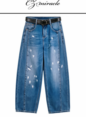 【涂鸦】“100进口土耳其有机棉”/无弹弯刀裤牛仔裤JZ-2823c