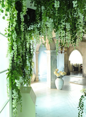 仿真花藤 粉红色 绿色 青色 紫色 奶白色 藤蔓 装饰花条