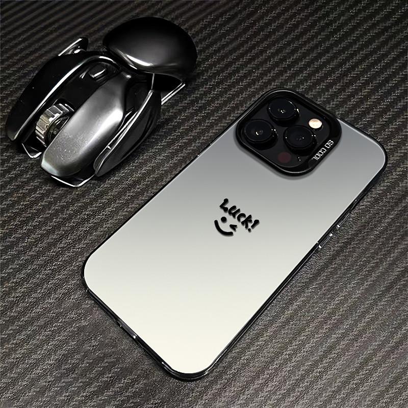 笑脸图标适用苹果15Promax手机壳16男生iPhone14Plus新款13pro防摔外壳12简约11彩银磨砂壳xsmax全包女保护套