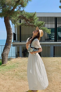 法式超好看天丝连衣裙女夏轻奢高级感气质绝美宽松显瘦莱赛尔裙子图片
