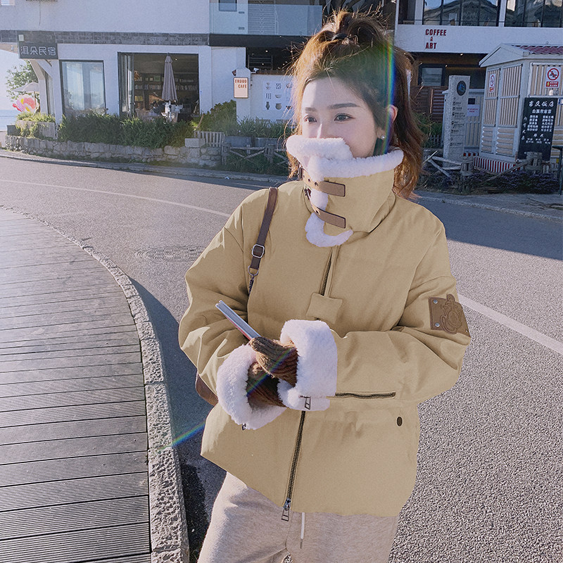 【4天到大货】新增卡其色 羊羔毛90绒羽绒服加厚2408 P285 K398图片