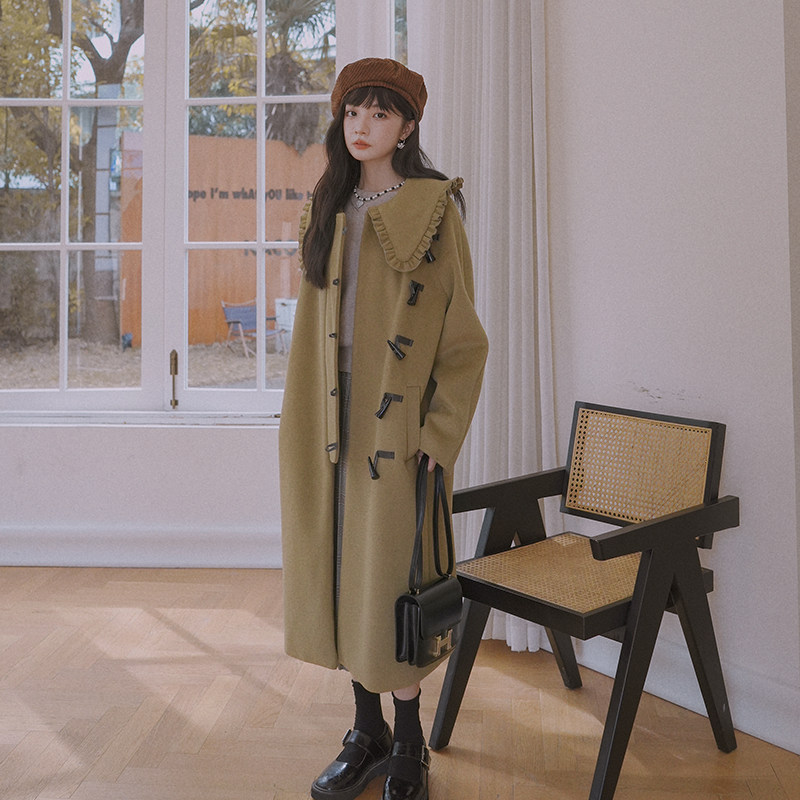 【秋冬款出货中】设计师款牛角扣呢大衣2250-p190k268，女装毛呢外套，Mushroom