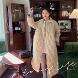 韩系菱格青草绿羽绒服女冬2025新款超火好看高级小众休闲轻薄外套，女装羽绒服，Mushroom
