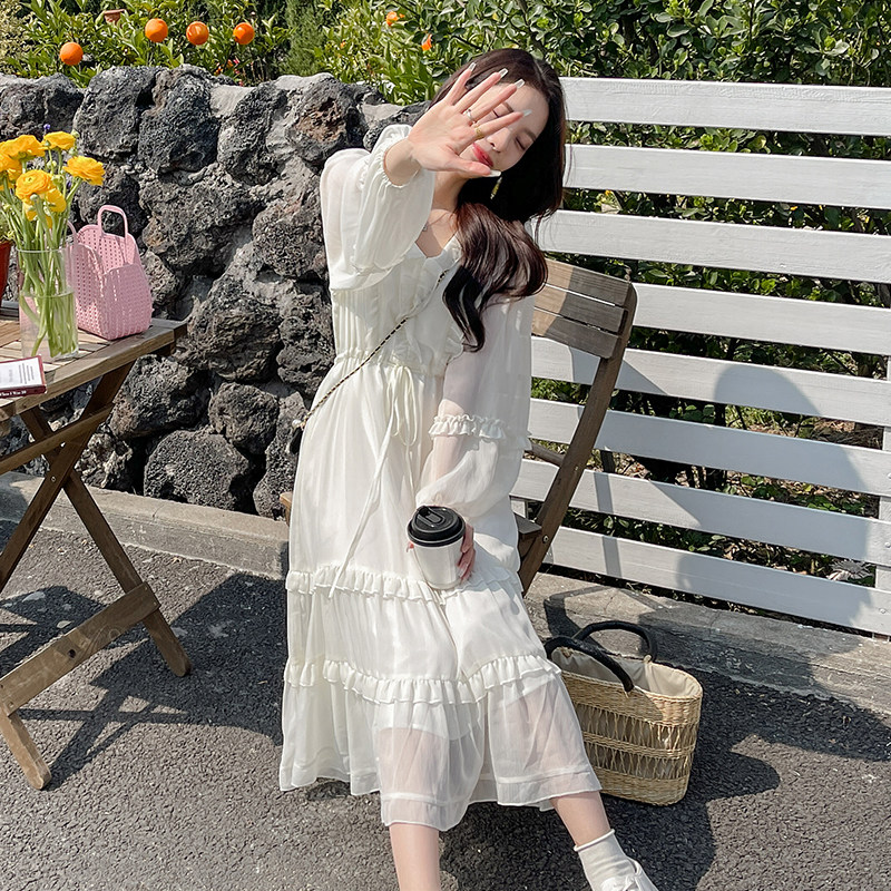 [新款]设计感V领长款连衣裙2280p125k178,女装连衣裙,Mushroom