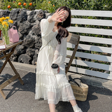 [新款]设计感V领长款连衣裙2280p125k178，女装连衣裙，Mushroom