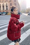 双11主推新年红短款服袖子可拆变马甲夹克011-930-P140K208，女装棉衣/棉服，Mushroom