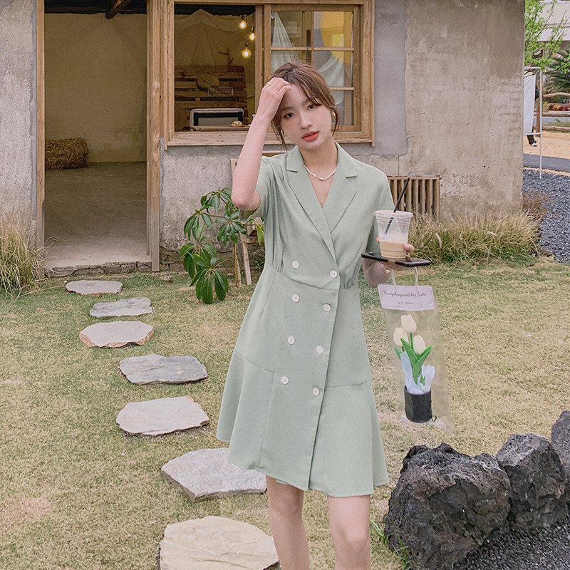 【新款现货中】2023夏西装连衣裙280-2233p65k118，女装连衣裙，Mushroom