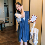【新款】假两件牛仔连衣裙2281-p105k158，女装套装/套裙，Mushroom