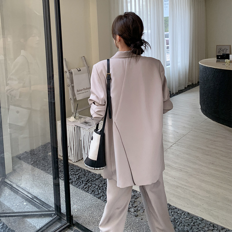 设计感灰紫色小西装女春2025新款韩版休闲宽松职业西服，女装西装，Mushroom