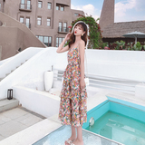 现货，跑量款吊带长裙花色油画小雏菊连衣裙ZB280-891P55K98，女装连衣裙，Mushroom