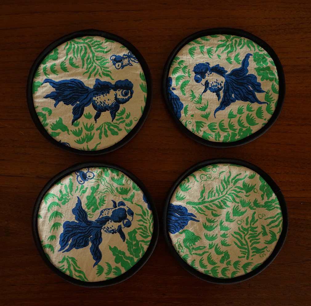 时舟金鱼双面用餐垫杯垫