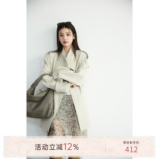 猫酱紫 短款通勤立领风衣春季女一手长廓形气质质感外套