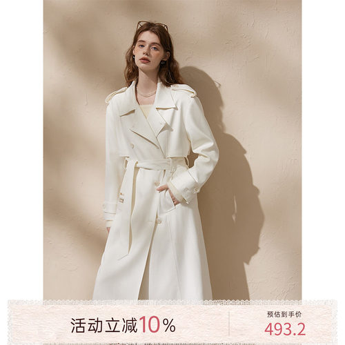 猫酱紫 亮闪风衣女设计感小众气质高级感宽松显瘦百搭外套