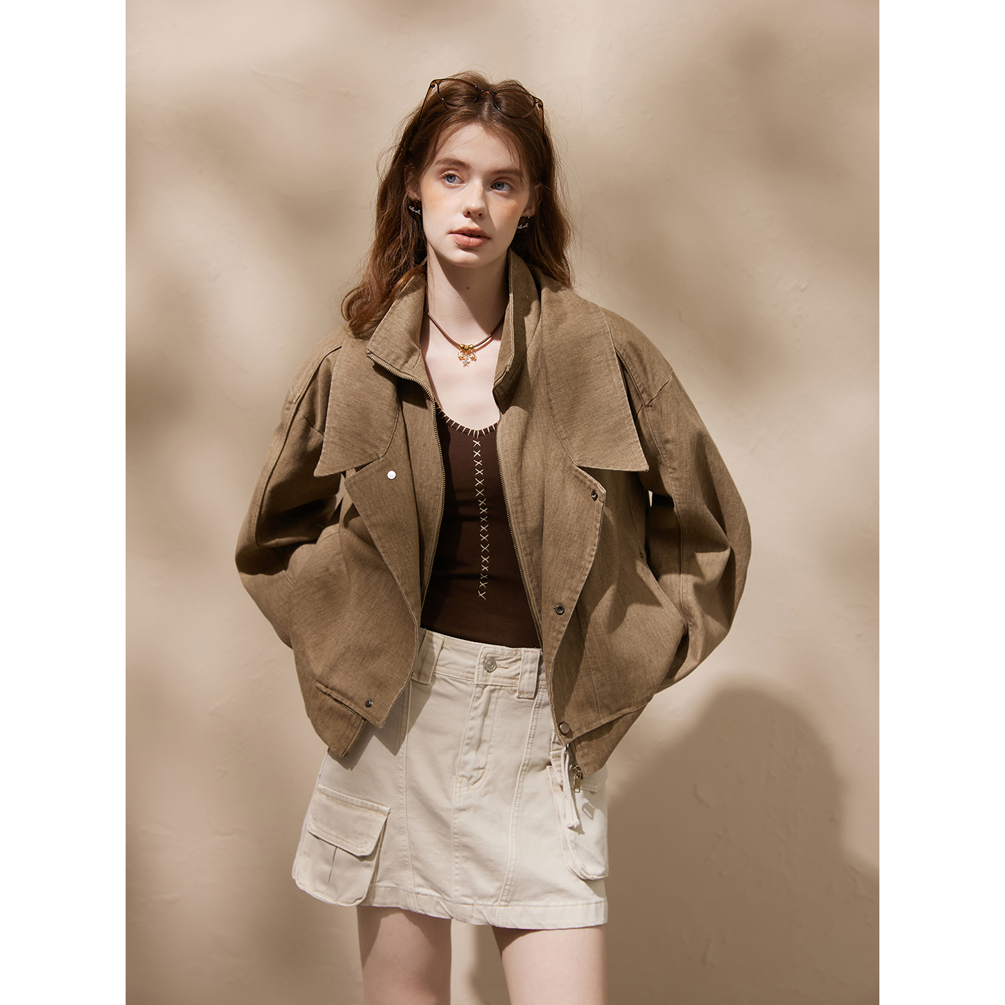 猫酱紫 工装夹克/灰色西装/吊带裙/罩裙