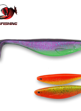 ESFISHING超大尺寸T尾路亚软饵Scot175mm42克2条海钓鲈鱼石斑