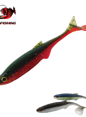 仿生路亚假饵T尾软饵耐咬10厘米6条翘嘴鳜鱼鲈鱼fishing lure