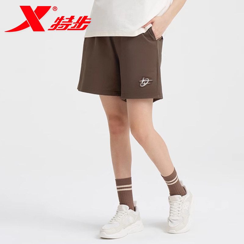 xtep特步五分裤女宽松 中老年女士休闲裤夏季裤子运动短裤跑步薄
