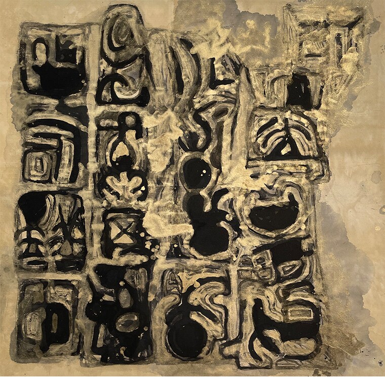 甲骨文时代,宋庄温钦画廊张健手绘原创抽象油画,艺术一线收藏装饰