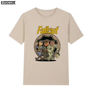 辐射Fallout 76短袖T恤角色扮演游戏钢铁兄弟会美式卡通动漫男女