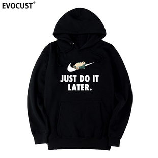 snorlax卡比兽just later搞笑恶搞宠物大学生男女连帽套头卫衣